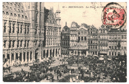 Delcampe - CPA - Carte Postale Belgique-Bruxelles-La Place De L'Hôtel De Ville 1919?-VM38438 - Plätze