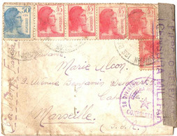 LETTRE AVEC CENSURE MILITAIRE . 1936 - Nationalists Censor Marks