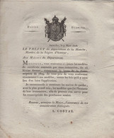 Prefet De La Manche - 9 Mars 1808 - Modeles De Certificats Levee Conscription - 8 Pages - Historical Documents