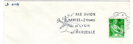 OMEC LE CROISIC A NANTES Loire Atlantique 1962 PAR AVION NANTES A 2 HEURES DE LYON... Flamme Cachet Convoyeur - Mechanische Stempels (reclame)