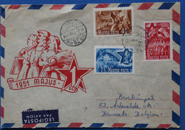 AC7  HONGRIE  BELLE LETTRE 1951   POUR BRUSSELS   BELGIUM +AEROPHILATELIE    + AFFRANCHISSEMENT PLAISANT - Covers & Documents