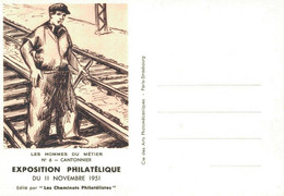H0410 - Exposition  Du 11 Novembre 1951 - Les Cheminots Philatélistes - Les Hommes Du Métier N°6 CANTONNIER - Sonstige