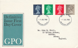 GB LETTRE FDC 1968 TYPE MACHIN - Lettres & Documents