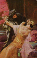 Belle Illustrée Signée H. ETCHEVERRY  : Homme Déguisé ôtant Son Masque à Une Jolie Femme - Carnaval
