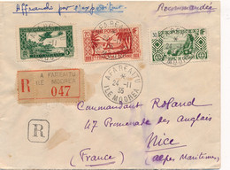 LETTRE RECOMMANDÉ OCEANIE AFAREAITU ILE MOOREA NICE FRANCE COVER - Briefe U. Dokumente