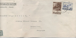 ISLANDE N°206 + 211 / LETTRE Par AVION Pour BRUXELLES ( Belgique )C à D REYKJAVIK / 21 -III-52 - Covers & Documents