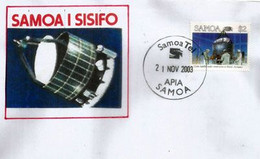 Giotto Satellite ( European Space Agency),  Timbre $ 2,00 On Letter From Samoa & Sisifo Islands (Apia-Samoa) - Oceanía