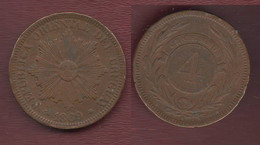 Uruguay 4 Cent 1869 A Mint Paris  Zecca Parigi - Uruguay