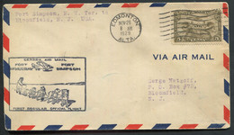 CANADA -  PA N° 1 / 1er. VOL Ft. MAC MURRAY-FORT SIMPSON LE 26/11/1929 ( MULLER N° 168 ) - SUP - First Flight Covers