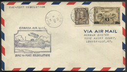 CANADA -  N° 144 + PA N° 3 / 1er. VOL RAE- FORT RESOLUTION LE 9/12/1932 ( MULLER N° 230 ) - SUP - Eerste Vluchten