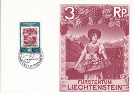 LIECHTENSTEIN  MK 17, Maximumkarte, Mi.Nr. 750, 50 Jahre Postmuseum, 1980 - Cartes-Maximum (CM)