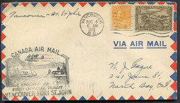 CANADA - N° 108 + PA N° 1 / 1er. VOL VANCOUVER-FORT JOHN LE 4/8/1938 ( MULLER N° 313 ) - SUP - Erst- U. Sonderflugbriefe