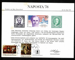 USA 1978 Souvenir Card - Naposta '78 - Frankfurt Am Main Germany - Rust Spots - Souvenirs & Special Cards