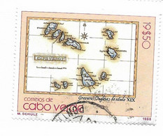 TIMBRES - FRANCOBOLLI - SELLOS - STAMPS -  CAP VERT / CAPE VERDE - 1988 - CARTES ANCIENNES (SIÈCLE XIX) -TIMBRE OBLIT. - Géographie