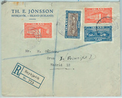 68789 - ICELAND  - Postal History -  REGISTERED COVER  To SPAIN Via GB  1931 - Briefe U. Dokumente