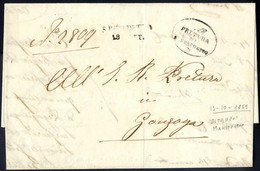 Cover "S. BENEDETTO / 18 OTT.", Annullo SD Su Lettera In Franchigia Del 18.10.1859 Per Gonzaga, Non Comune - Lombardo-Veneto