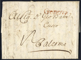 Cover 1779, Ufficio Della Posta Di Napoli In Roma, Bollo "Genova" Rossobruno Inchiostro Acquoso Da Livorno Il 29.3. Per  - Napoli