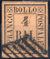 O 1859, 4 B. Fulvo, Periziato Royal Philatelic Society, Sass. 5 / 300,- - Romagna