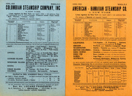 Cover 1928, Fogli Pubblicitari Di 4 Compagnie Navali Con Partenza Da Genova Per Nuova York E Proseguimento Per Varie Alt - Sardinien