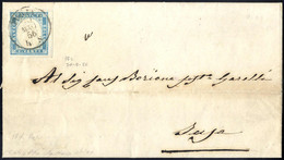 Cover 1856, 20 Cent. Cobalto Latteo Chiaro Su Lettera Da Torino 20.5.1856 Per Susa, Splendido (Sass. 15c) - Sardinien