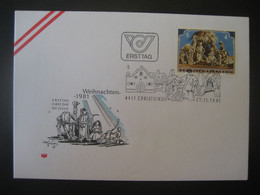 Österreich- Christkindl 27.11.1981 FDC Mit Sonder- Marke Und Stempel - 1981-90 Covers