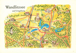 DDR AK Landkarte, Wandlitzsee Und Umgebung, Zeichnung - Wandlitz