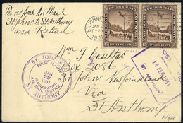 Cover 1931, Erstflug St. John's - St. Anthony, Brief Von St. John's 31.1.1931 Nach St Anthony Mit Paar Mi. 155 Frankiert - Other & Unclassified