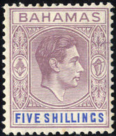 * 1938, George VI, 5 Sh. With Brown Gum (Mi. 118a SG 156 / 85,-) - Other & Unclassified