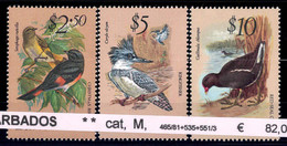 ** 1979/82, Vögel, 21 Werte (Mi. 465/81+535+551-53 / 91,-) - Barbados (...-1966)