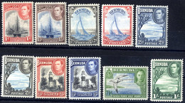 * 1938/50, Landschaften Und Georg VI, Komplette Serie 10 Werte Ungebraucht, SG 110-115 Mi. 101-110 - Bermuda