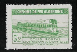 Algérie Colis Postaux N°165a (réf. Dallay) - Variété Sans Surcharge CR - Neuf ** Sans Charnière - TB - Parcel Post