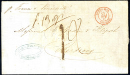 Cover 1866, Unfrankierter Brief Von Puerto Cabello 27.3.1866 Nach Bordeaux, Von Puerto Cabello Nach Fort De France Wurde - Venezuela