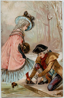 Fantaisie - CPA - Patinage Sur Glace  En 1700 - Jeune Couple, Décor D'hiver - Kunstschaatsen