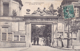 Cpa COGNAC ENTREE DU JARDIN DE L HOTEL DE VILLE 1909 - Cognac