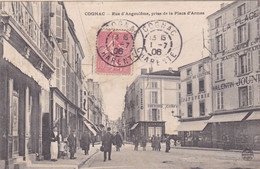 Cpa COGNAC ROUTE D ANGOULEME PRISE DE LA PLACE D ARMES 1906 - Cognac