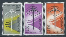 1966 SAN MARINO ESPRESSI BALESTRA 3 VALORI MNH ** - ED - Eilpost