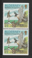 ALDERNEY 2000 Endangered Species/Peregrine Falcons 21p: Pair Of Stamps UM/MNH - Alderney