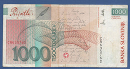 SLOVENIA - P.18 – 1.000 Tolarjev 01.06.1993 Circulated Serie CR635762 - Slovénie