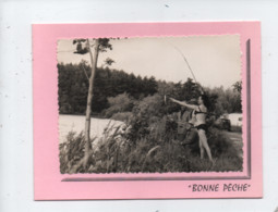 Dépliant Photo Collé Sur Carton -  " Bonne Pêche "  Pêche , Pêcheurs ( Photo Marcel Guilbaut ) - Fishing