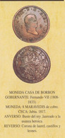 FERNANDO VII (1.808-1.833) 8 MARAVEDIS 1.817 COBRE Ceca JUBIA RÉPLICA   DL-12.787 -  Proeven En Herslagen