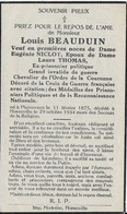 PLAINEVAUX ..-- Mr Louis BEAUDUIN , époux De Mme Laure THOMAS , Né En 1875 , Décédé En 1934 à FLORENVILLE . - Paliseul