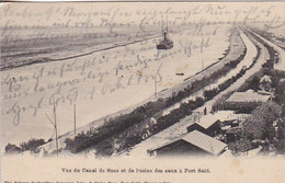 AK Vue Du Canal Du Sues Et De L'Usine Des Eaux à Port Said - Suez Nach Hildesheim - 1903 (57831) - Puerto Saíd