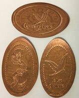 02 CENTER  PARCS ORRY 3 PIÈCES ÉCRASÉES ELONGATED COINS MEDAILLE TOURISTIQUE MEDALS TOKENS PIÈCE MONNAIE - Pièces écrasées (Elongated Coins)