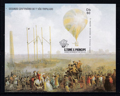 Sao Tome And Principe, 1982, Aviation, Balloons, IMPERFORATED, Sheet, MNH** - Sao Tomé E Principe