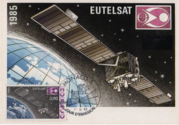 Monaco - N°1505 - Satellite - 1985 - Carte Maximum - Maximumkaarten