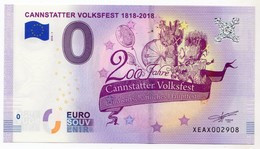 2018-1 BILLET TOURISTIQUE ALLEMAGNE 0 EURO SOUVENIR N°XEAX002909 CANNSTATTER VOLKSFEST 1818 2018 - Pruebas Privadas