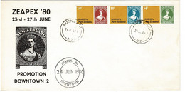 New Zealand 1980 ZEAPEX'80 125 Years Of NZ Stamps Downtown 2 Promotional Cover - Brieven En Documenten