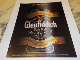 ANCIENNE PUBLICITE  24 DECEMBRE WHISKY GLENFIDDICH 1991 - Alcools