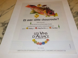 ANCIENNE PUBLICITE CHOUCROUTE ET GRAND BLANC VIN D ALSACE 1991 - Alcools