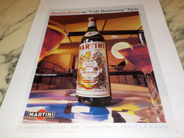 ANCIENNE PUBLICITE  CAFE BEAUBOURG PARIS  MARTINI ROSSO 1991 - Alcools